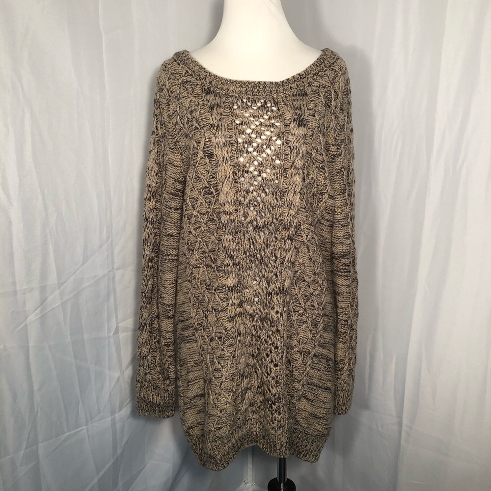 Divided Knitted Long Sleeve Dress Large
